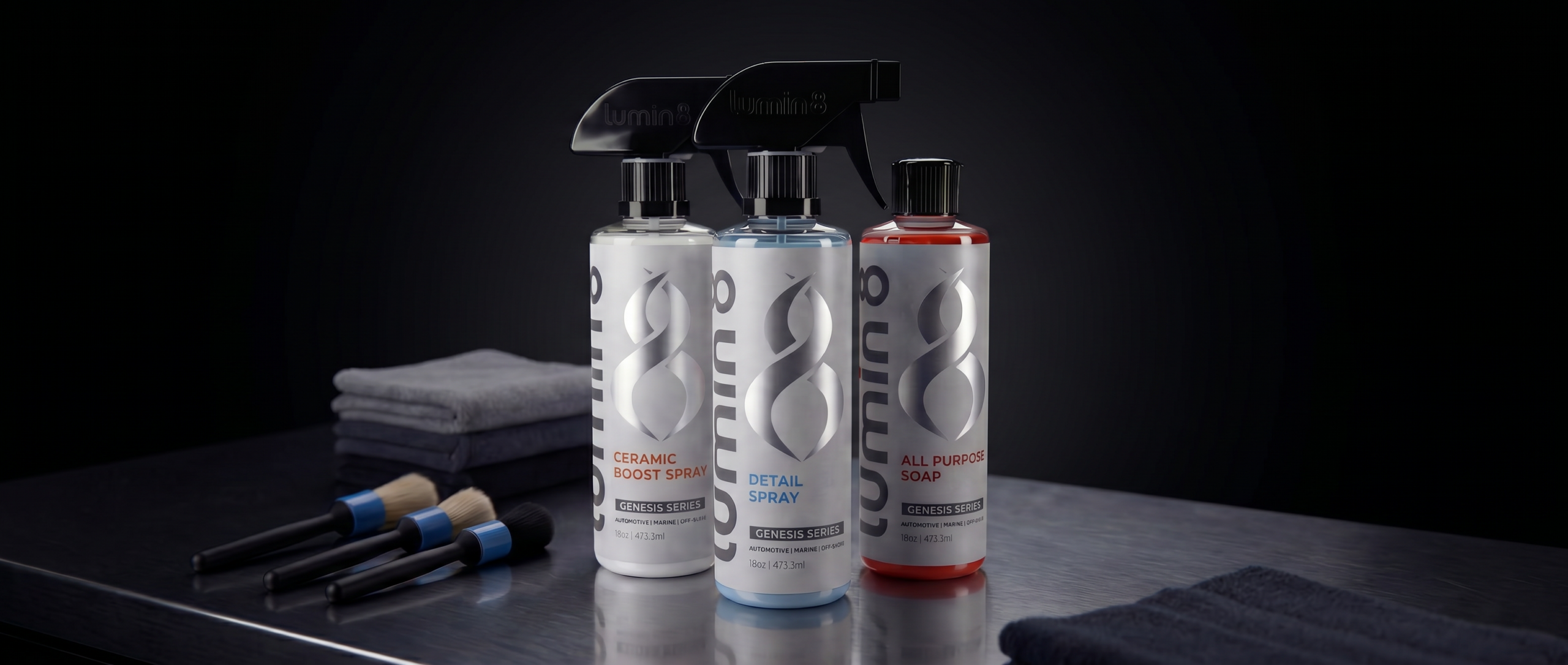 Genesis Series Products in Studio - Lumin8 Liquids